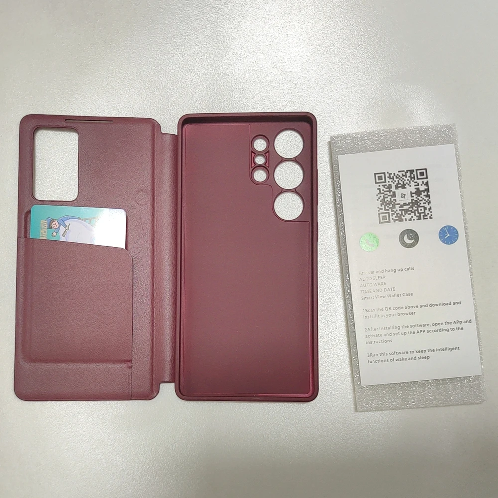 Wallet Card Slot Holder Flip Cover For Samsung Galaxy S25 S24 S23 S22 Ultra Window View Smart Display Leather Cases 6