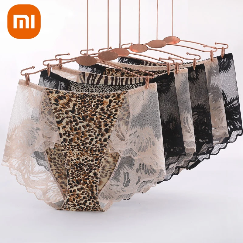 

Xiaomi Lace Underwear Women's Panties High Waist Sexy Hollow Out Heart Ladies Briefs Solid Comfort Female Underpants Lingerie