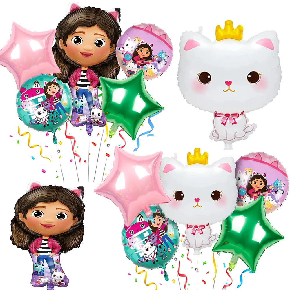Gabby Dollhouse Balloons Forniture Per Feste Ragazze Happy Birthday Decor Suger Cat Palloncino Ad Elio Forniture Per Baby Shower Palline Giocattolo Pe