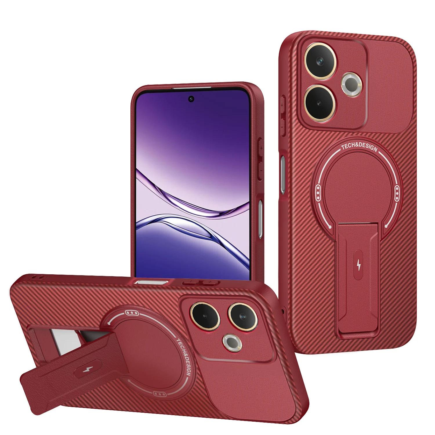 Enhanced Carbon Fiber Magnetic Stand Case with Armor Protection