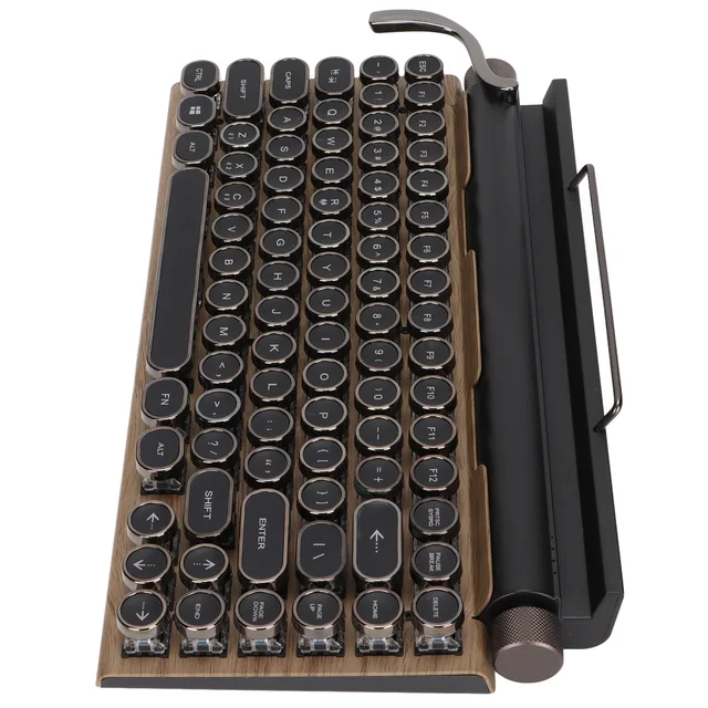 Teclado de máquina de escribir retro, 83 teclas Bluetooth 5.0 Brillo  ajustable Estilo de máquina de EOTVIA No