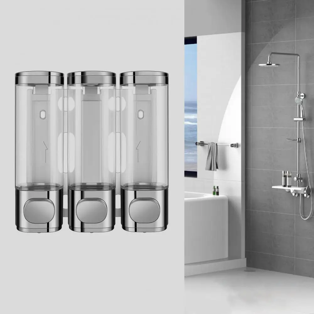 

Bathroom Soap Dispenser 3-in-1 Wall Mounted Shower Pump Dispenser for Bathroom Kitchen Organize Body Wash Shampoo Lotion