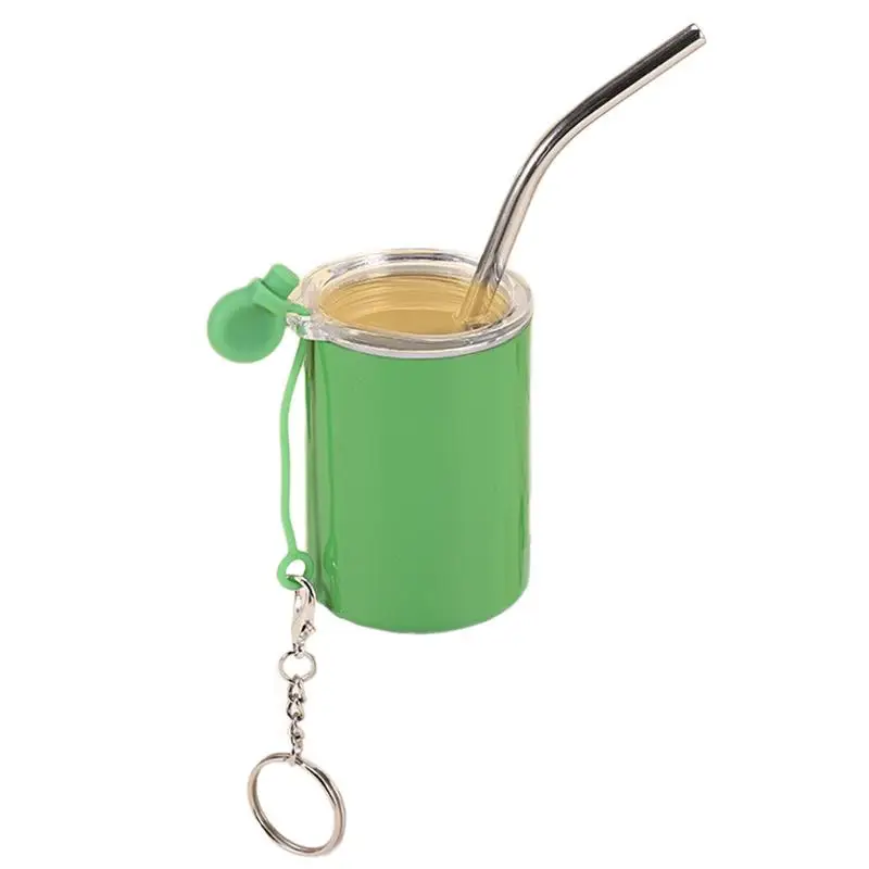 

Стакан для выстрела с крышкой и соломинкой, мини стакан для вина из нержавеющей стали, мини-стакан с брелоком для смузи, быстрое украшение