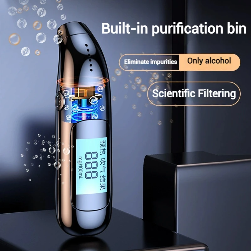 Rechargeable Alcohol Tester Analyzer Digital LCD Display Breathalyzer Breath Alcohol Detector Car Electronics Test Tools