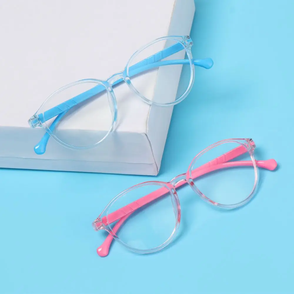 Fashion Glasses Protection Computer Kids Glasses Round Eyeglasses Ultra Light Frame Anti-blue Light
