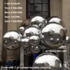 1 Set Silver Inflatable Mirror Ball Giant Hanging Disco Mirror Sphere Gold Iridescent Reuseable Metallic Balloons For Decoration 2