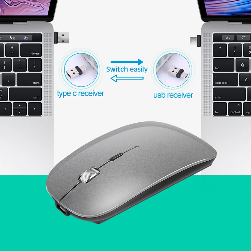 Xiaomi Wireless Dual Mode Mouse Bluetooth 2.4G Type-C Rechargeable 1600DPI for Phones Tablets Computers