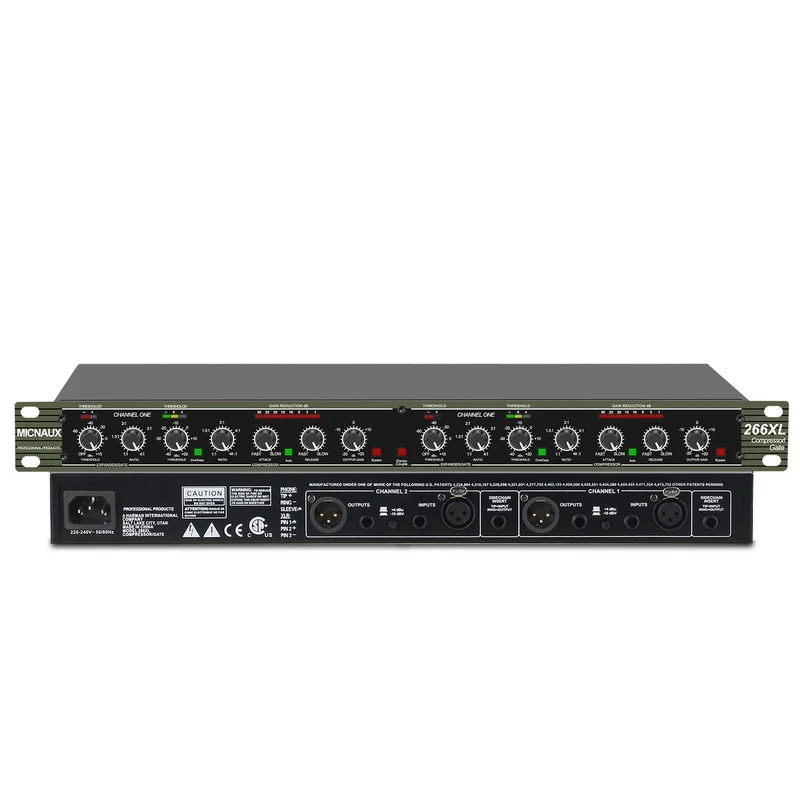 풀루오드 듀얼 채널 컴프레서 266XL 오디오 보컬 리버브 프로세서 6.35mm XLR 입력 및 출력, 바이패스 스위치 포함