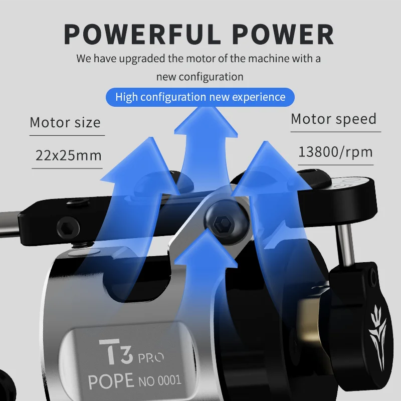 POPEIRONS Brand T3Pro Rotary Tattoo machine Adjustable Stroke 2225