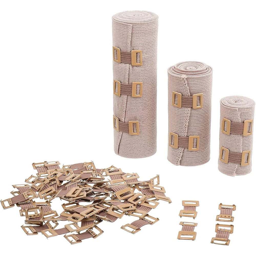 10Pcs/Set Elastic Bandage Clips Bandage Wrap ClipsPlastic Storage Box Replaceable Wrap Clips for Various Types Banda
