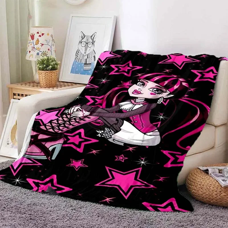 3D Monster High Anime Cartoon Blanket,Soft Throw Blanket for Home Bedroom Bed Sofa Picnic Travel Office Rest Cover Blanket Kids 5