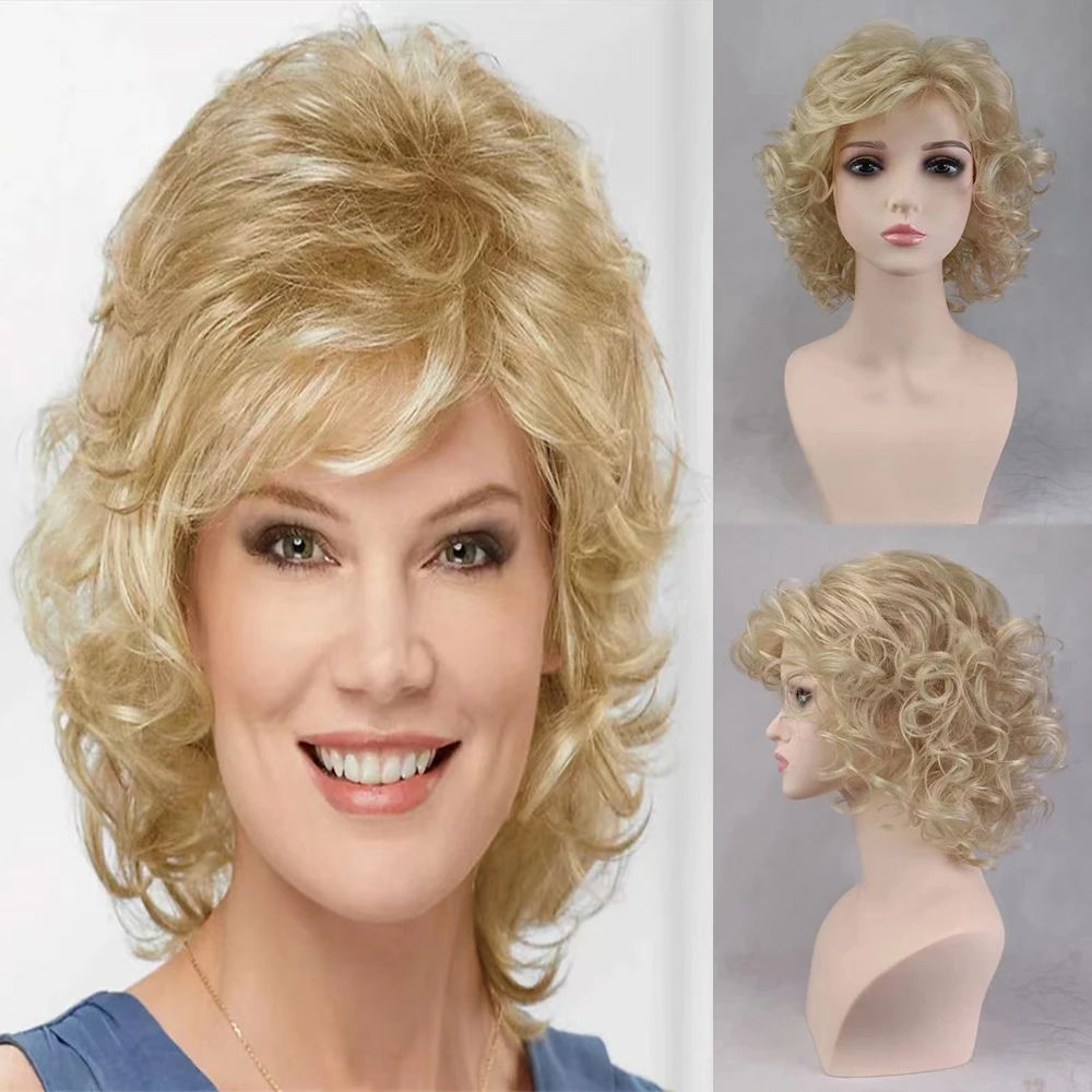 HAIRJOY Peluca de cabello sint tico para mujer pelo corto y rizado con hairjoy-peluca-de-cabello-sint-tico-para-mujer-pelo-corto-y-rizado-con
