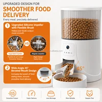 Timed Auto Pet Feeder 4L WiFi Smart Portion Control Dog Cat Food Dispenser With 2-Way Splitter And Double Bowls 3