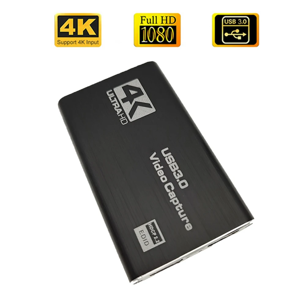 게임 녹화 플레이트 라이브 스트리밍 박스용 비디오 캡처 카드, PS4 카메라용 USB 3.0 그래버, USB 4K 60Hz HDMI 호환, 1080P