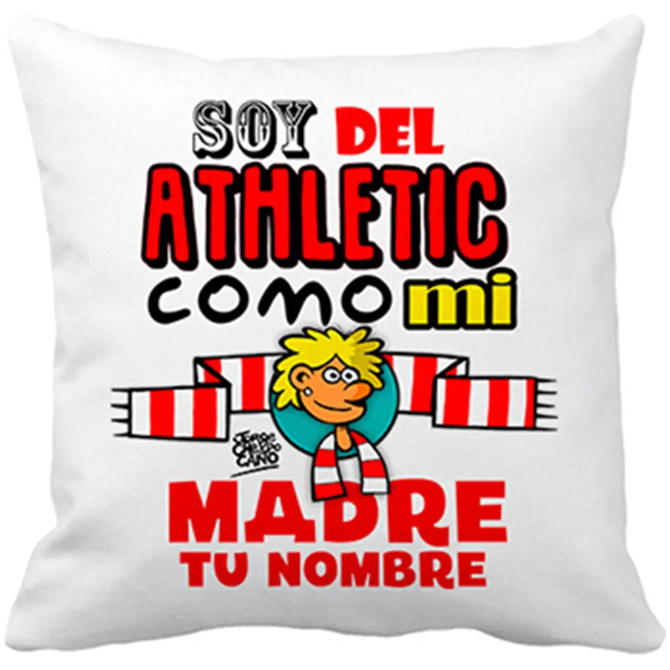 Cushion with padding I am of the Athletic as my mother customizable name illustrated by Jorge Crespo Cano cushions sofa cogines | Дом и сад