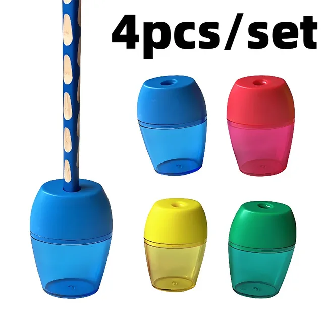 4Pcs/Set Candy-Colored Available Smart Pencil Sharpeners for Compact and Long-lasting Student and Office Supplies 1