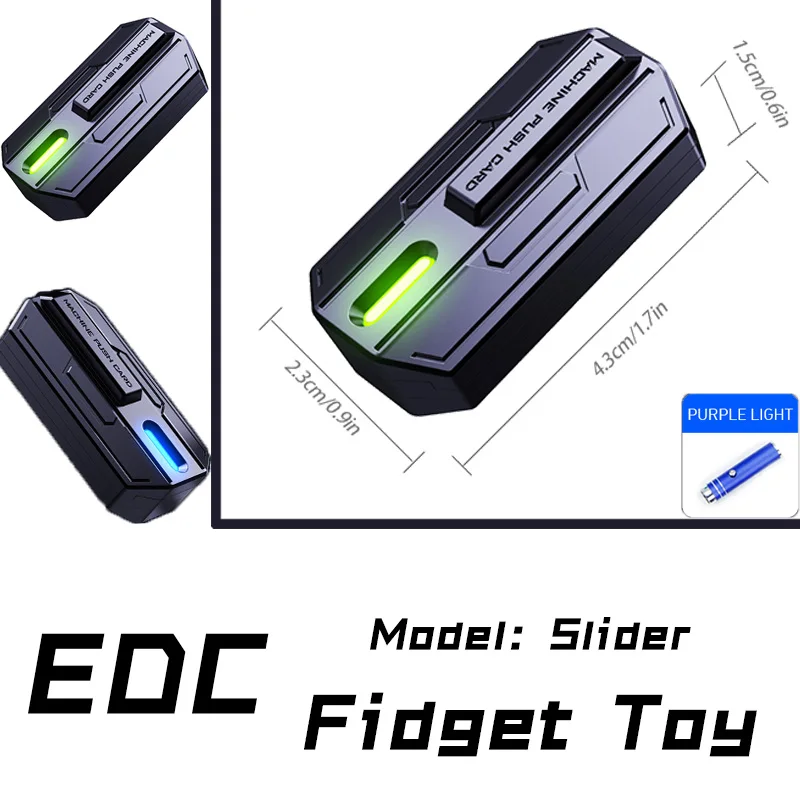 EDC 야광 슬라이더 손가락 끝 피젯 장난감, 금속 손가락 끝 스피너, 불안 및 스트레스 해소, ADHD 도구, 기계식 카드, 성인 선물