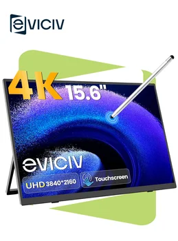 EVICIV 15.7" 4K Portable Gaming Monitor Touchscreen USB C HDMI External Display for PS5 Xbox Steam Deck Switch Laptop PC