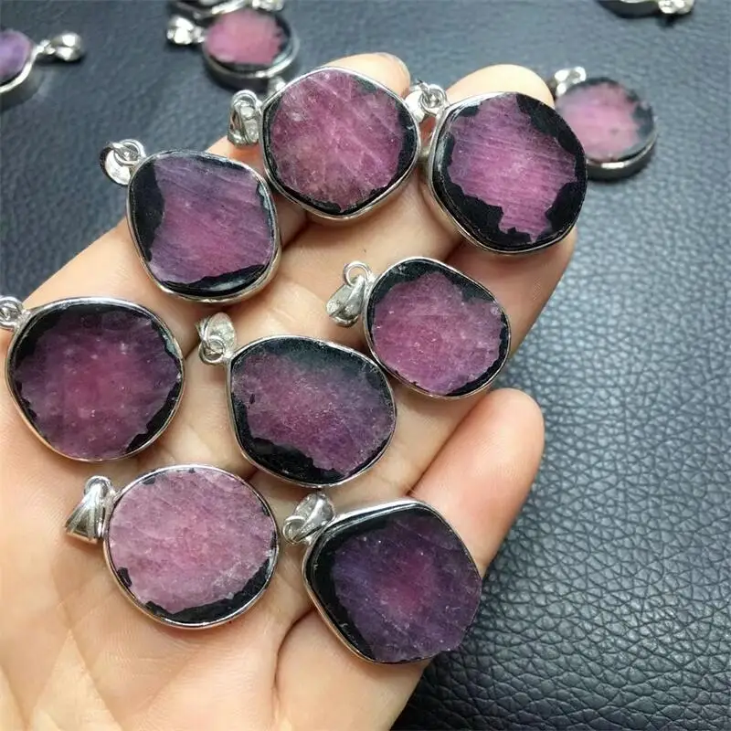 

Natural s925 Ruby Reiki Healing Stone Pendants For Women Wedding Jewelry Gift Necklace Key Chain 1pcs