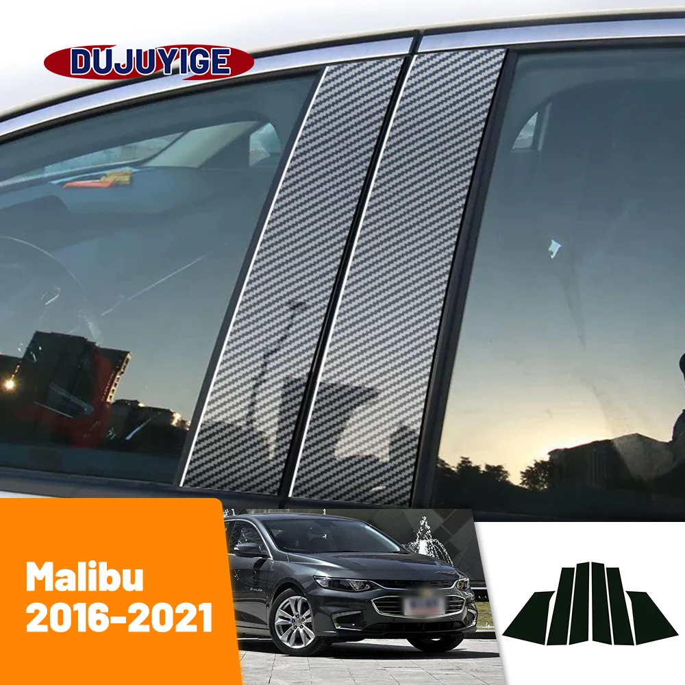 6Pcs Car Door Window Pillar Posts Trim Molding Cover For Chevrolet Malibu 2016 2017 2018-2022 2023 2024 Stickers Accessories - 34