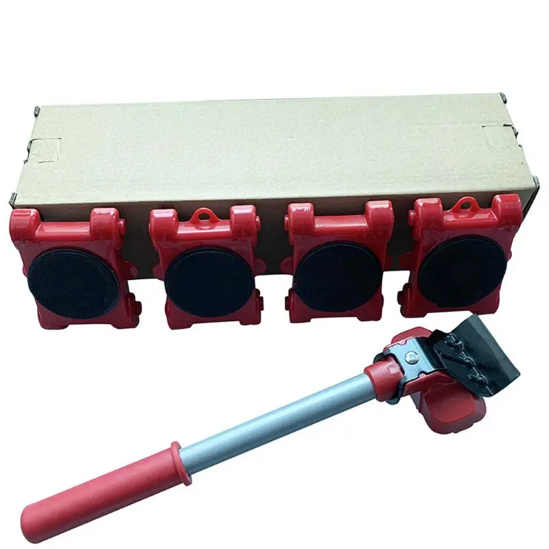 

Furniture Mover Tool Transport Lifter Heavy Stuffs Moving 4 Wheeled Roller Bar Dropship