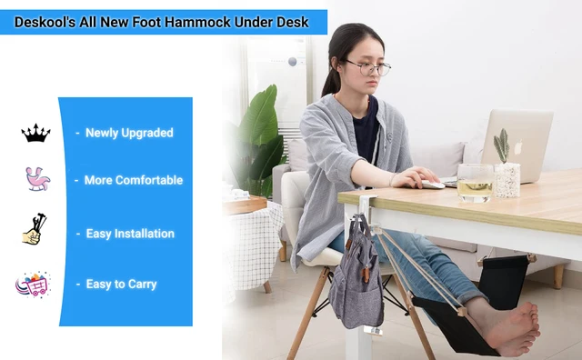 TureClos Adjustable Mini Foot Rest Stand Office Desk Feet Hammock