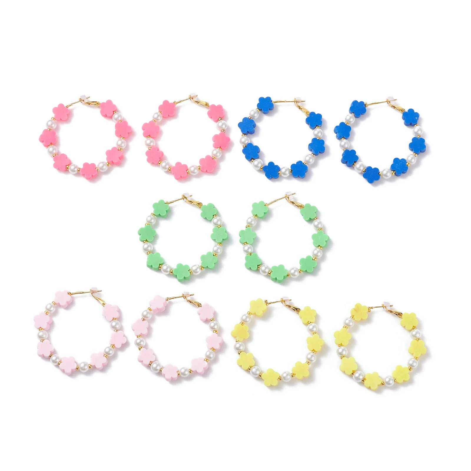 

Серьги-кольца женские из латуни, с жемчугом, 15 пар