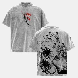 Vintage Washed Tokyo Ghoul Graphic Oversized T - Shirt - Unisex Short Sleeve Cotton Tee - S (Gray)