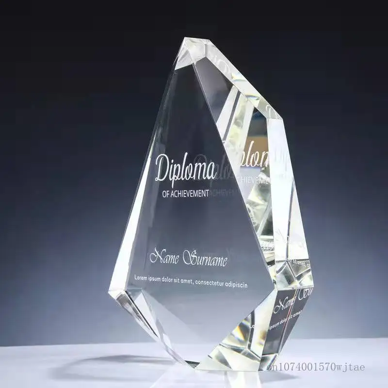 

Customized Color Printing Crystal Trophy Enterprise Excellent Employee Competition Souvenir Home Award Honor Lettering Medal 1Pc