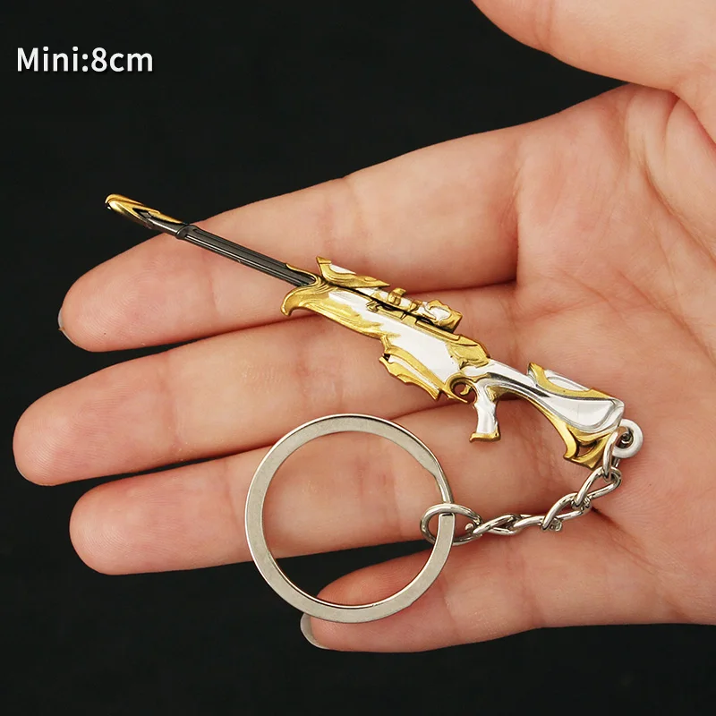 Game Keychains Game Knife Sword Keychain Cosplay Toy Cosplay Prop Valorant Game Peripheral Keychain Melee Reaver 9cm Mini Metal Knife Model Key Ring Karambit Arant Gun Toys for Boys Holiday Gift