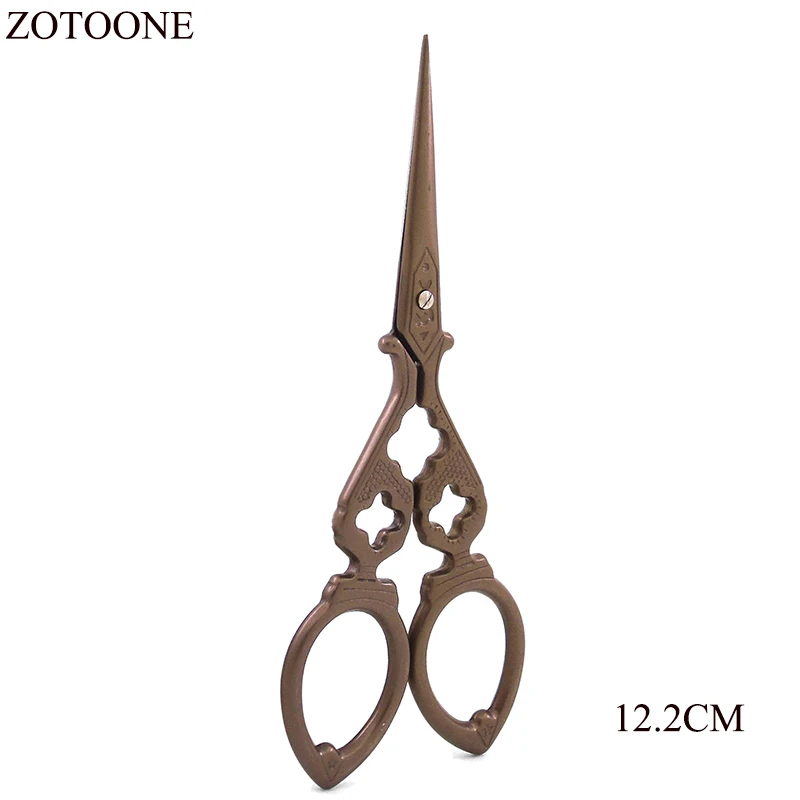 Sewing Embroidery Vintage Scissors sewing scissors tailor scissors sewing supplies craft scissors Craft Gold Zigzag Tailor Scissors For Fabric Thread Cutter Tools For Sewing Handicraft E
