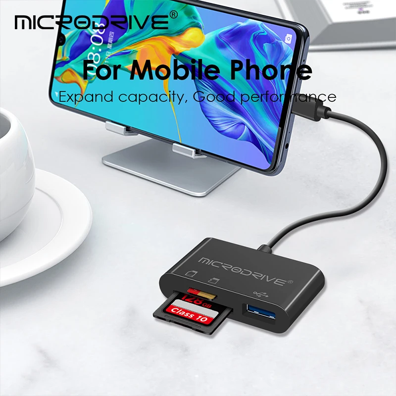 노트북 태블릿 맥북용 OTG 휴대폰 어댑터, C타입-SD/TF 카드 리더, USB 어댑터 카드 리더, SD/TF USB2.0, 10 개