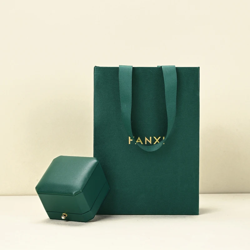 MISHITU jewelry gift paper bag jewelry storage bag handbag green ribbon festival gift packaging bags
