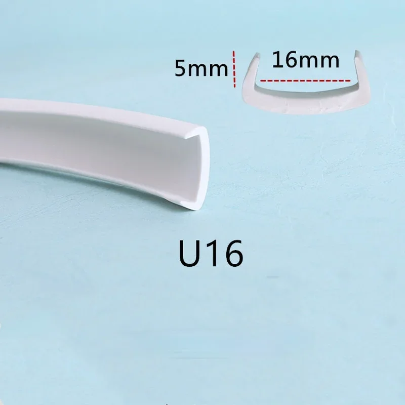 2-Meter U-Profile Edge Banding Veneer Edging for Wood Furniture - Soft PVC in Multiple Colors