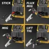 Aluminum MIG Welder with Pulse 250A 110V/220V Dual Voltage 4 in 1 Multifunctional Welding Machine Gas/Gasless Flux MIG/Lift TIG 6