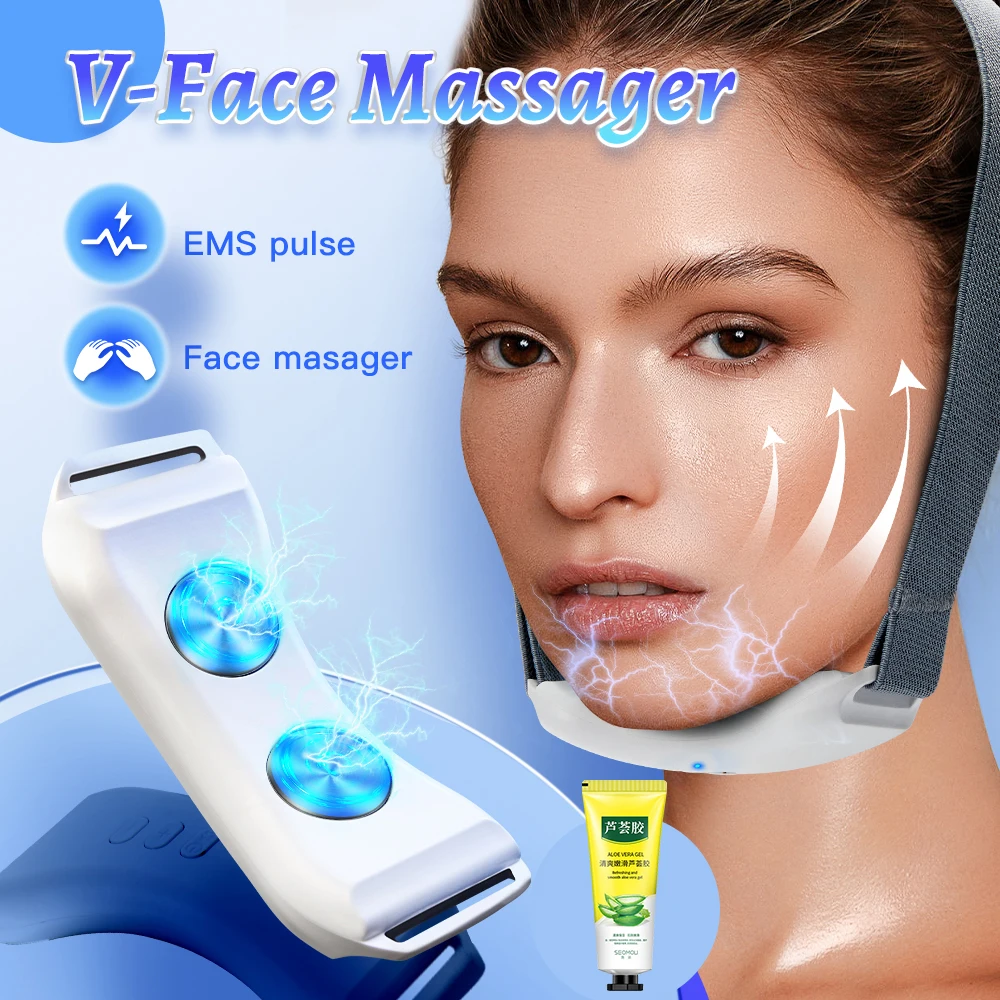 

EMS V-Face Double Chin Reducer V Face Massager Shape Facial Lifting Slimming Microcurrent Beauty Device V-Line Chin Up Remover