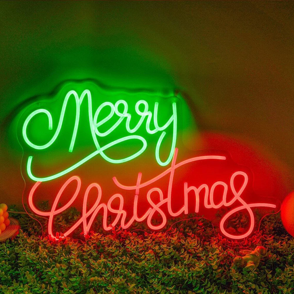 Merry Christmas LED Neon Sign to Celebrate the Christmas Holiday Decorate the Elderly Neon Lights Wall Decorations