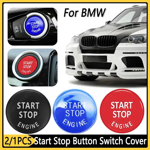 2/1pcs Car Engine Start Stop Switch Button Replace Cover for BMW 1/3/5 Series E87 E90/E91/E92/E93 E60 X1 E84 X3 E83 X5 E70 X6 E7