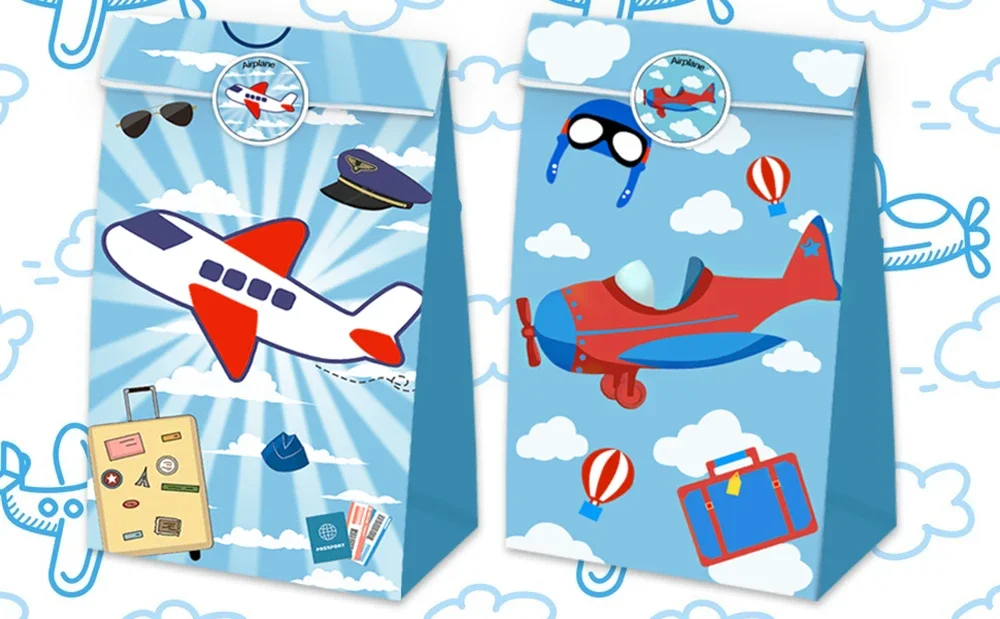 Flugzeug Party Einweg Geschirr Teller Tassen Folie Flugzeug Ballon Set Jungen Mädchen Kinder Flieger Flug Party Spielzeug Dekore Liefert – Detail 7