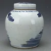 Late Qing Dynasty Tea Coffee Candy Sugar Canister Jar Blue and White Lided Jar Tea Can Antique  Porcelain Home Decoration 4