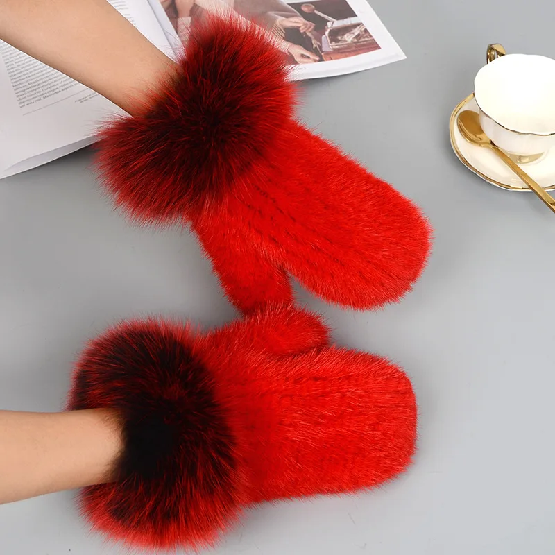 

Winter Natural 100% Real Fox Fur Cuffs Women Wrist Keep Warm Arm Warmers Fashion Coat Sleeve Decorate Mink Fur Gloves