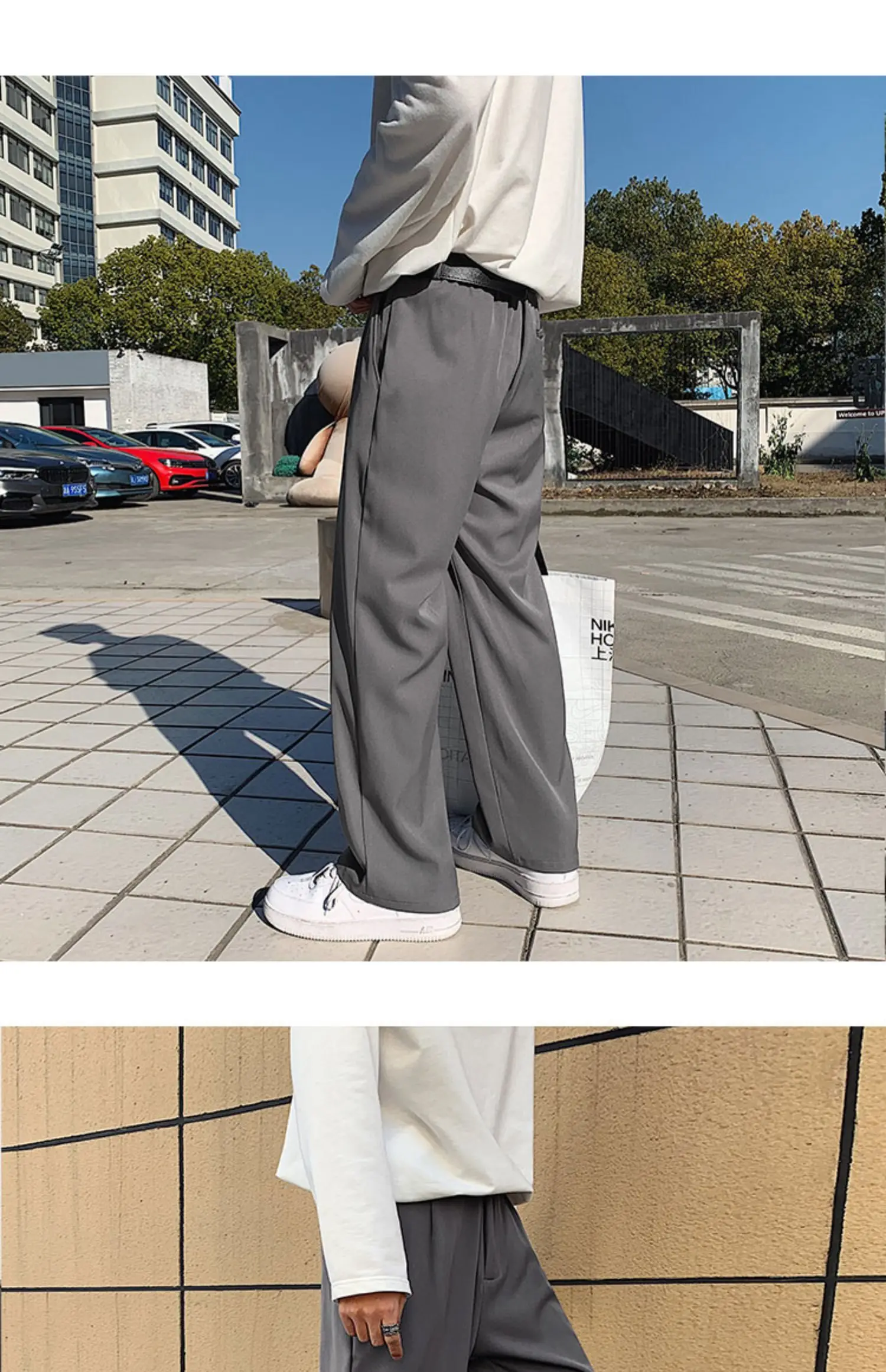 Description Picture 5 of itemMale Pants Stretch Solid Color Smart Casual Men's Trousers Office Quick Dry Suit Pants New Spring Autumn Korean Straight A109