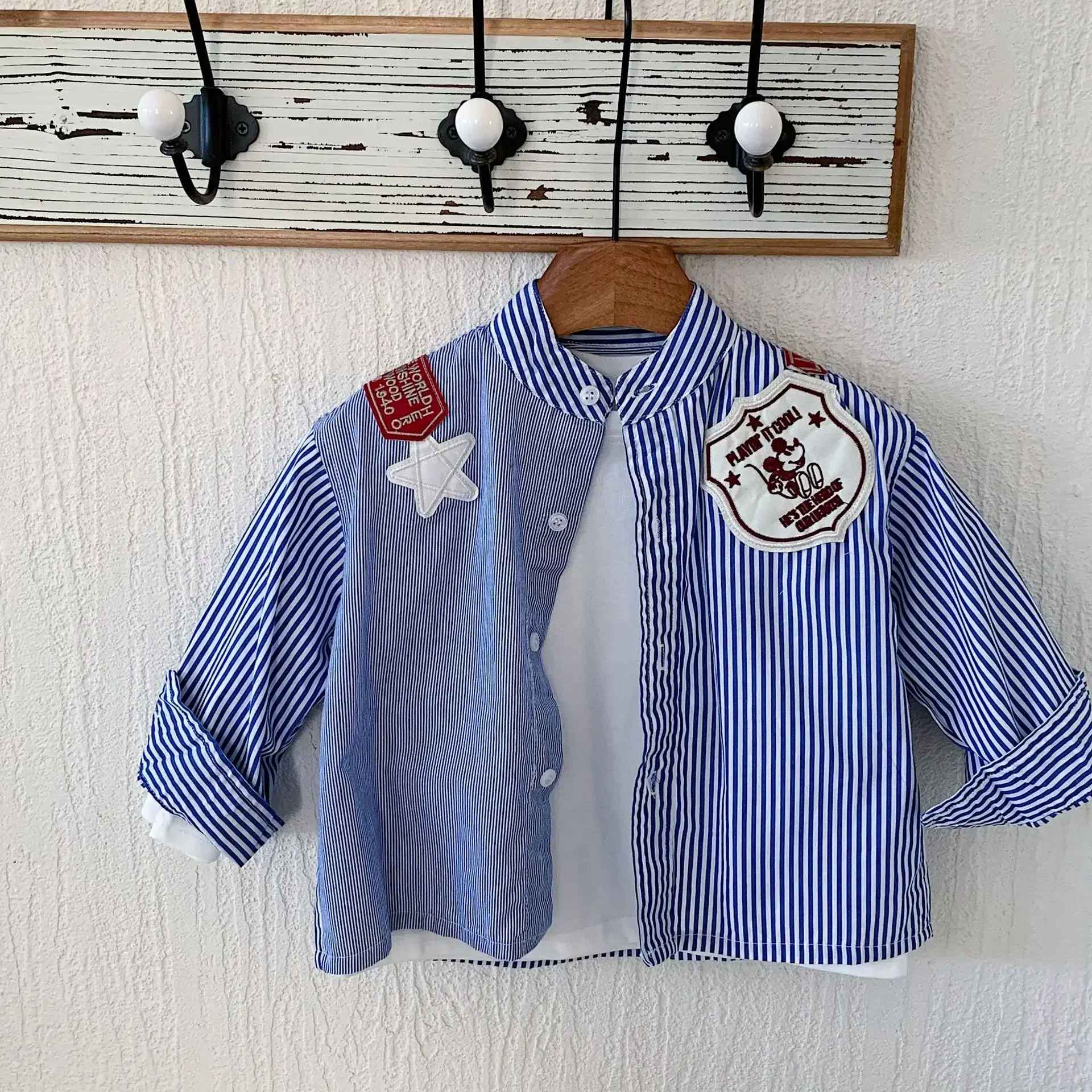 Children's Long Sleeve Striped Shirt New Spring Candy Pattern Boys' Clothing Korean Style Kids' Apparel