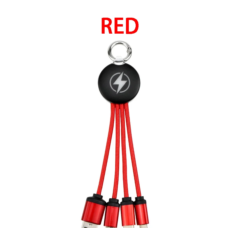 USB C타입 충전 케이블, 마이크로 IOS 멀티 충전기 케이블, 아이폰용 키체인, 화웨이, 삼성 나일론 코드, 맞춤형 로고, 3 in 1