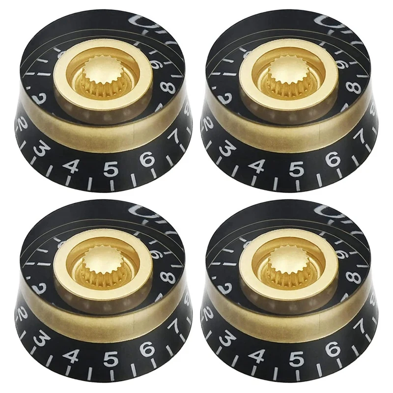 

Quality 8Pcs Volume Tone Speed Control Knobs For Les Paul LP Style Bass Electric Guitar Parts, Transparent Golden