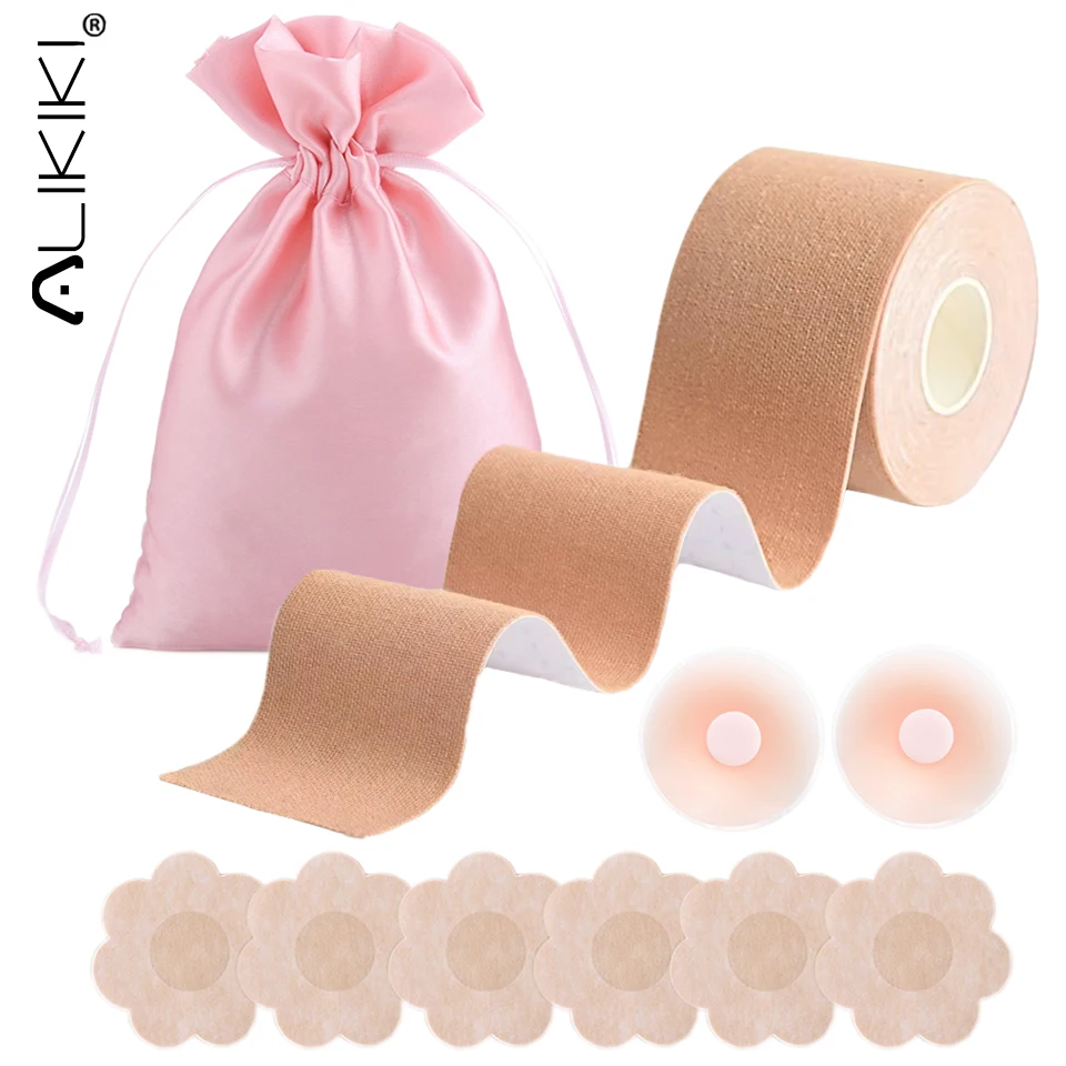 

Boobtape для подтяжки груди с силиконовыми колпачками для сосков