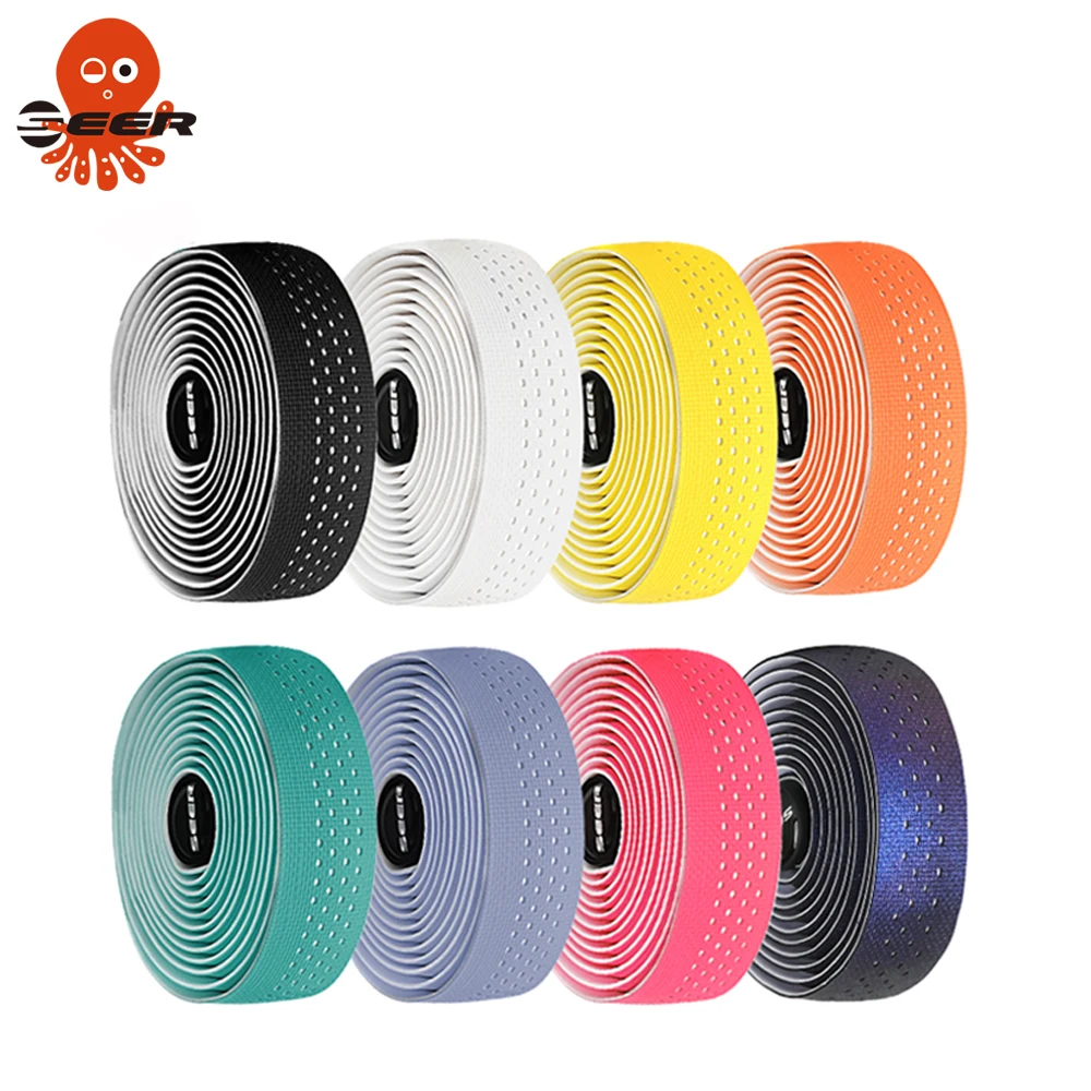 Road Bike Handlebar Tape Bicycles Handlebar Silicone Tapes EVA+PU Anti-Slip Shock Absorbing Bike Grip Bicycle Accessories SEER