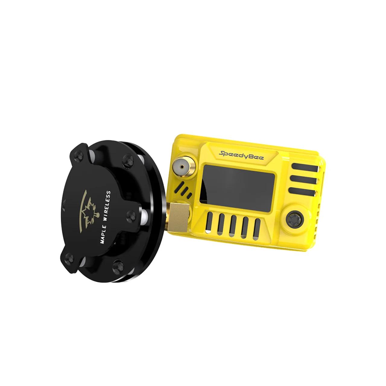 Détail du récepteur SpeedyBee 5.8GHz pour lunettes FPV, connecteurs SMA dorés