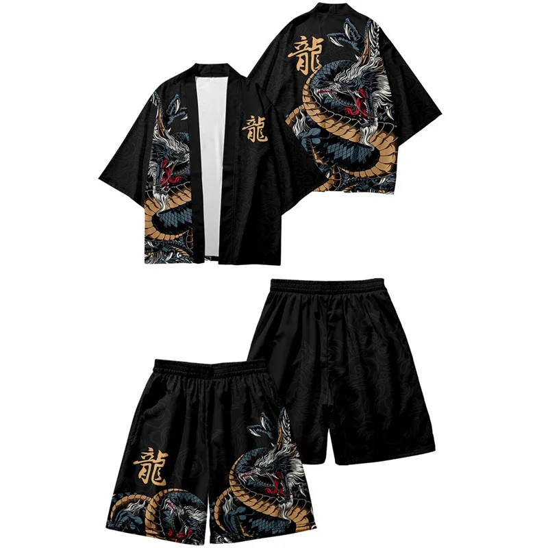 Ukiyo-e Kanagawa Sea Wave Carp 3D Print Japanese Kimono Haori Yukata Cosplay Women/Men Summer Short Sleeve Streetwear Shirt japanese kimono japanese kimono shirt