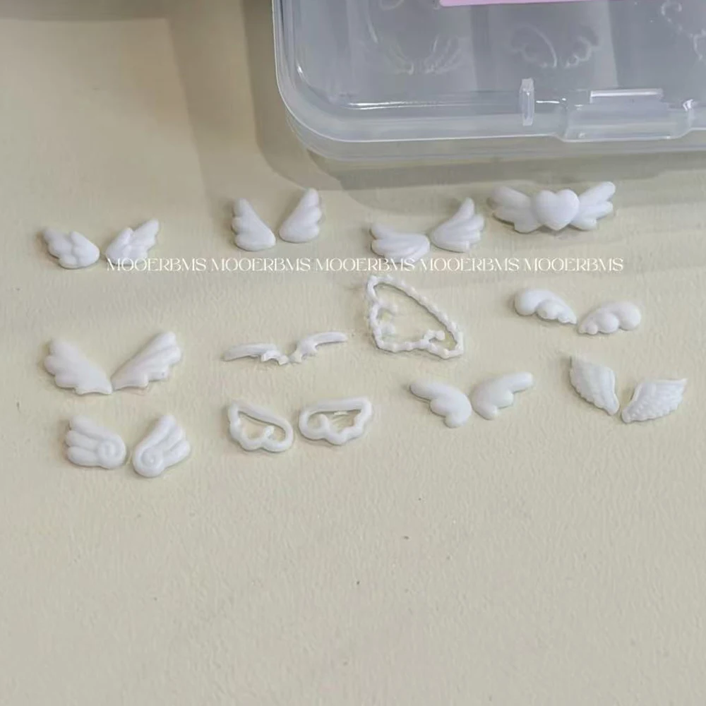 3D 천사 날개 네일 아트 실리콘 몰드 재사용 가능한 투명 DIY 매니큐어 템플릿 웨딩 젤 날개 디자인